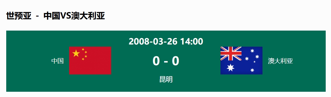 沒輸過！國足在主場世預賽和澳大利亞僅交手一次，0-0互交白卷