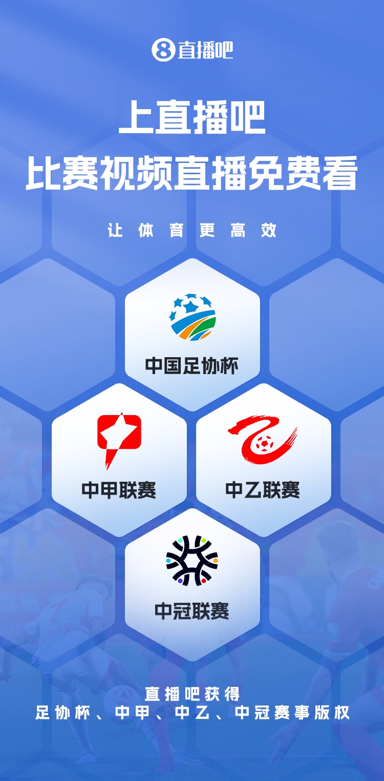 官宣！直播吧獲足協(xié)杯、中甲、中乙、中冠賽事版權(quán)，免費視頻直播